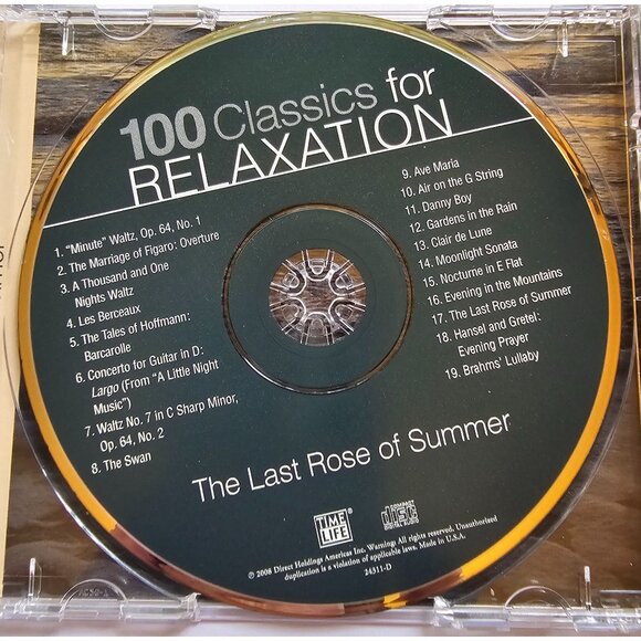 100-Classics For Relaxation: The Last Rose Of Summer CD Time Life Audio Music - Picture 3 of 7